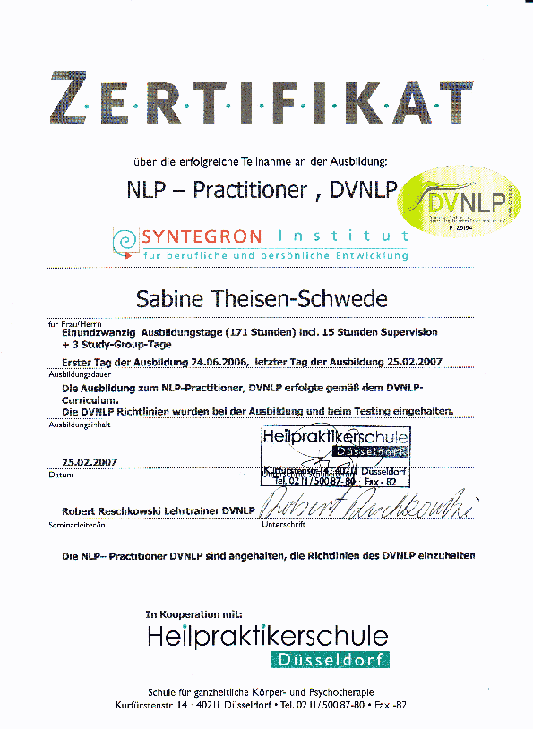 NLP-Practitioner-Zertifikat